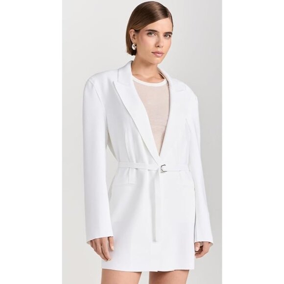 Norma Kamali Easy Fit Sack Mini Dress in Snow White X-Small New Womens Jacket - Picture 1 of 16